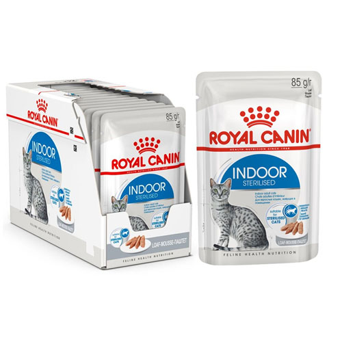 ROYAL CANIN INDOOR STERILISED LOAF  (กล่อง) อาหารเปียกแมวโตเลี้ยงในบ้านแบบเนื้อโลฟ