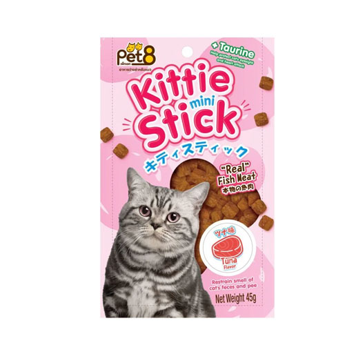 PET8 KITTIE Mini STICK Tourine + Tuna 45g ขนมมินิสติ๊กทูน่า