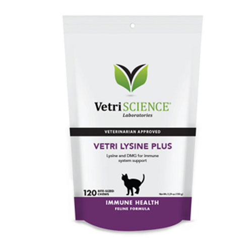 Vetri Lysine 120 เม็ด เสริมสร้างและกระตุ้นภูมิต้านทานแมว บำรุงในระดับเซลล์