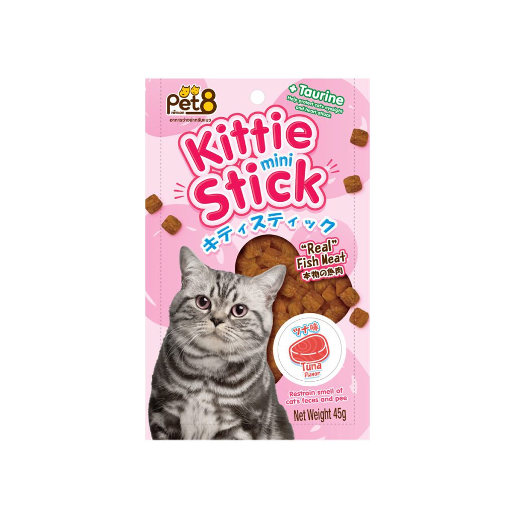 PET8 KITTIE STICK ขนมแมว รสแซลมอน 45 กรัม