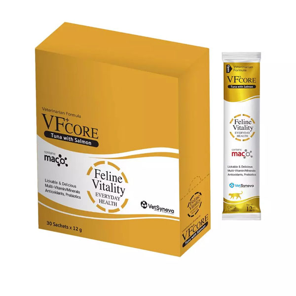 Vf core VITALITY วิตามินแบบครีมเลีย สำหรับสุนัขและแมว 12gx30 ซอง