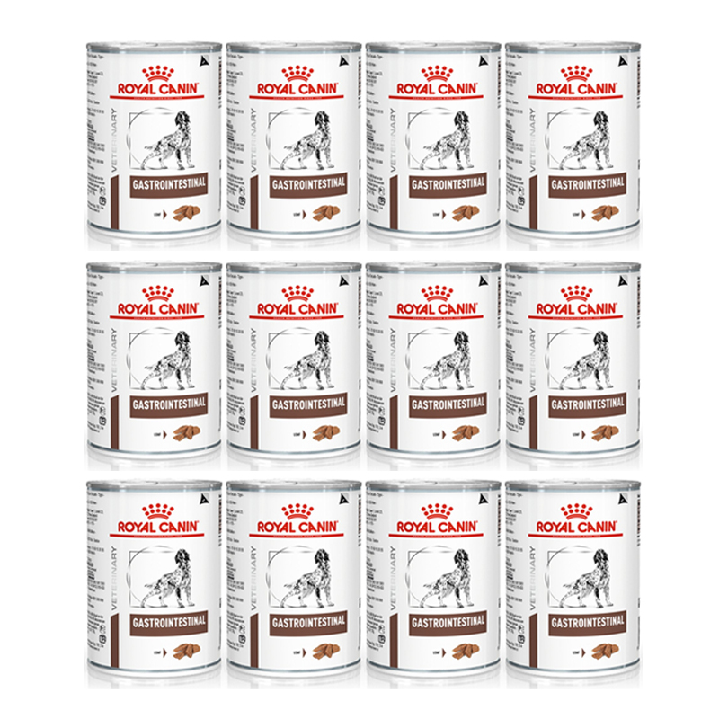 (โปร10free2) Royal canin VET gastro intestinal อาหารเปียกแบบกระป๋องสำหรับสุนัขโรคลำไส้ ท้องเสีย 12 กระป๋อง