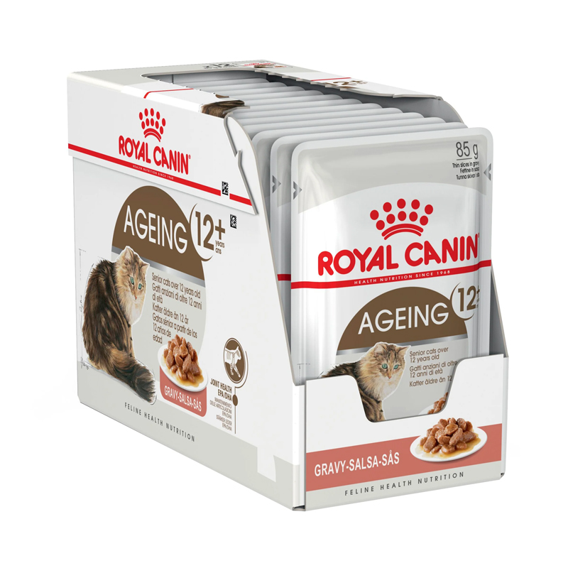 Royal canin Ageing 12+ gravy อาหารเปียก 12 ซอง สำหรับแมวสูงวัย อายุ 12 ปีขึ้นไป