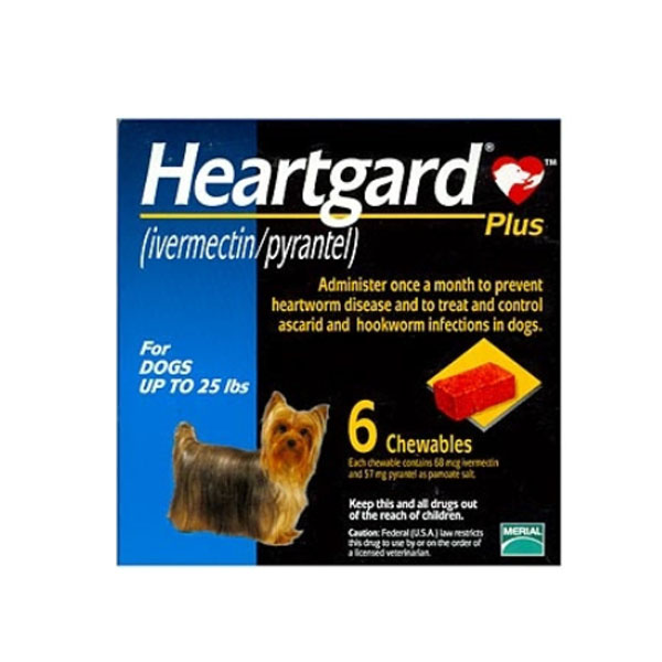 Heartgard Plus (6 เม็ด) 1-10 KG กำจัดพยาธิหนอนหัวใจ