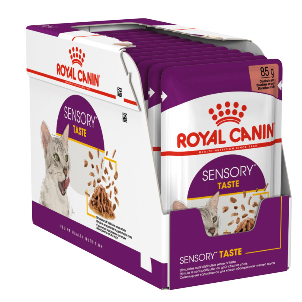 (12ซอง) Royal canin SENSORY GRAVY TASTE อาหารเปียกแมวโต เลือกกินจากรสชาติ