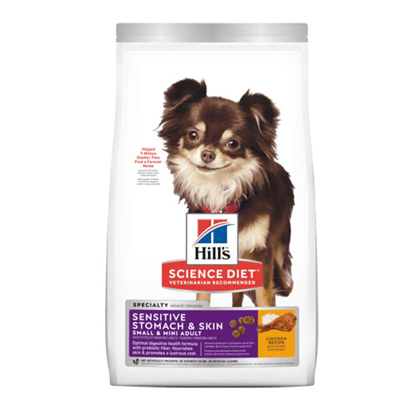 Hill's Sensitive Stomach & Skin small toy breed 1.81 KG อาหารสำหรับสุนัขพันธุ์เล็กบำรุงลำไส้ ปรับลำไส้และบำรุงขน