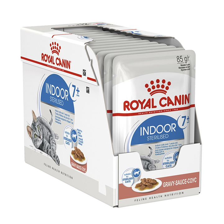 ROYAL CANIN INDOOR STERILISED 7+ Gravy 12 ซอง อาหารเปียกแมวสูงวัย