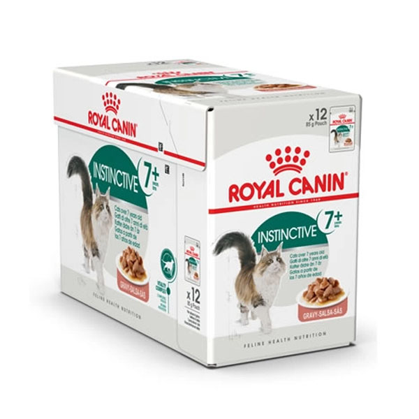 Royal Canin Gravy Instinctive +7 Pouch 85g 12ซอง อาหารแมวแบบเปียกชนิดซอง สำหรับแมวสูงอายุ ขนาด 85 ก. (12 ซอง)