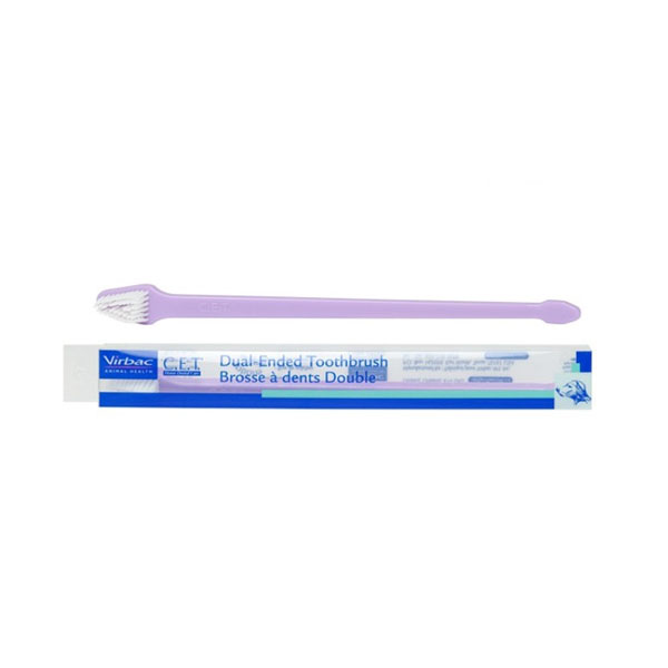 Virbac c.e.t. Dual-Ended Toothbrush แปรงสีฟันสำหรับสัตว์เลี้ยง ชนิดหัวแปรงคู่(คละสี)