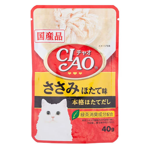 Ciao Pouch 40g อาหารเปียกสำหรับแมว สันในไก่รสหอยเชลล์