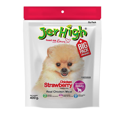 JERHIGH 400กรัม ขนมสุนัข รสสตอเบอร์รี่