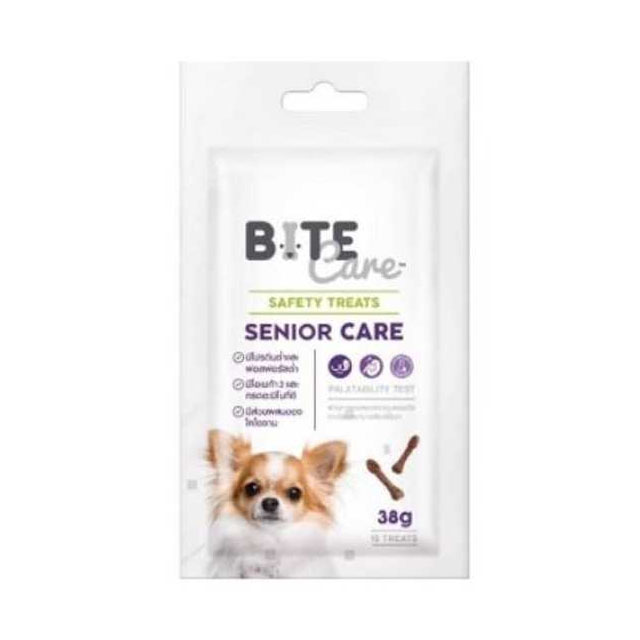 (ขนมเพื่อสุขภาพ) Bite Care 38 กรัม ไบท์แคร์ ขนมสุนัขสูงวัย , บำรุงร่างกาย