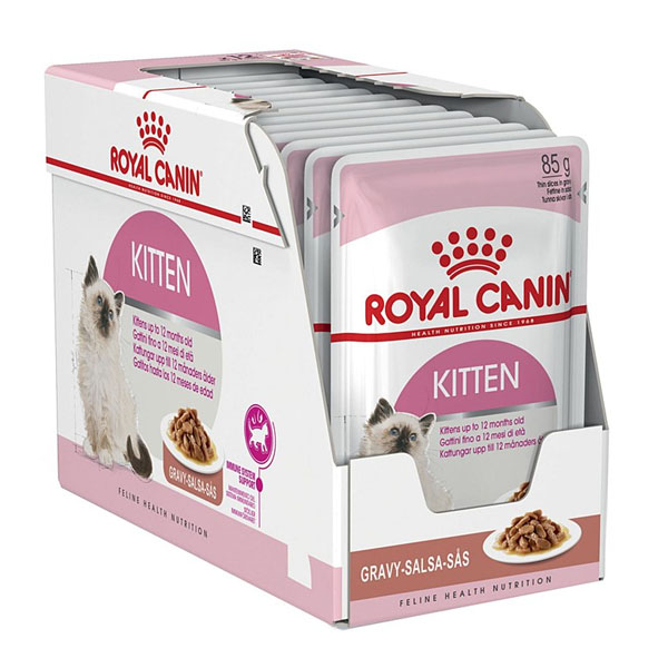 Royal Canin Kitten Gravy Pouch 85g 12 ซอง อาหารเปียกสำหรับลูกแมวในน้ำเกรวี่