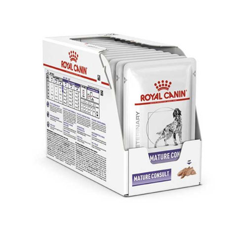 Royal canin VET MATURE CONSULT LOAF POUCH 12X85G อาหารสุนัขสูงวัยทุกสายพันธุ์