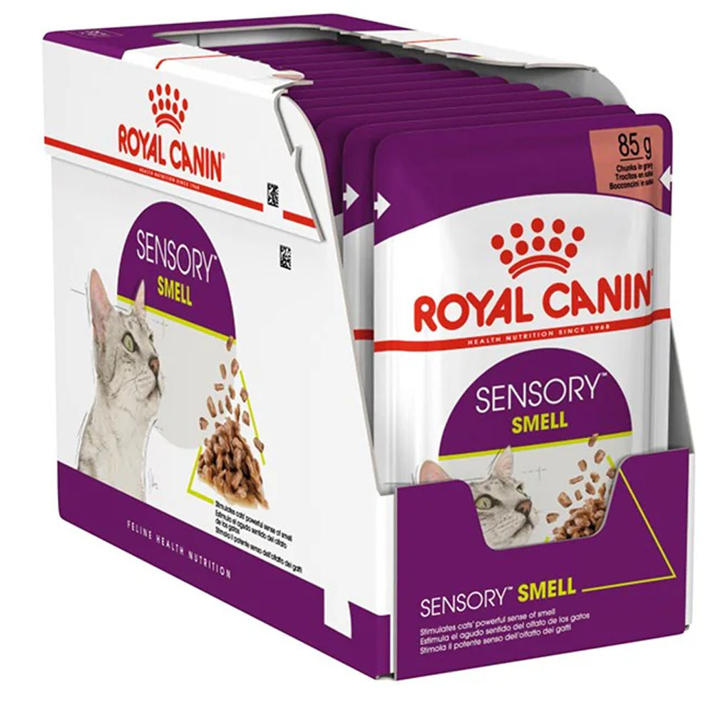 (12ซอง) Royal canin SENSORY GRAVY SMELL อาหารเปียกแมวโต อาหารแมวโตช่างเลือก เลือกกินจากกลิ่น