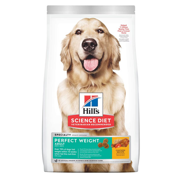 Hill's Adult Dog Perfect Weight Chicken Recipe 1.8 kg อาหารลดน้ำหนัก สุนัขโต ขนาด 1.8 กก.