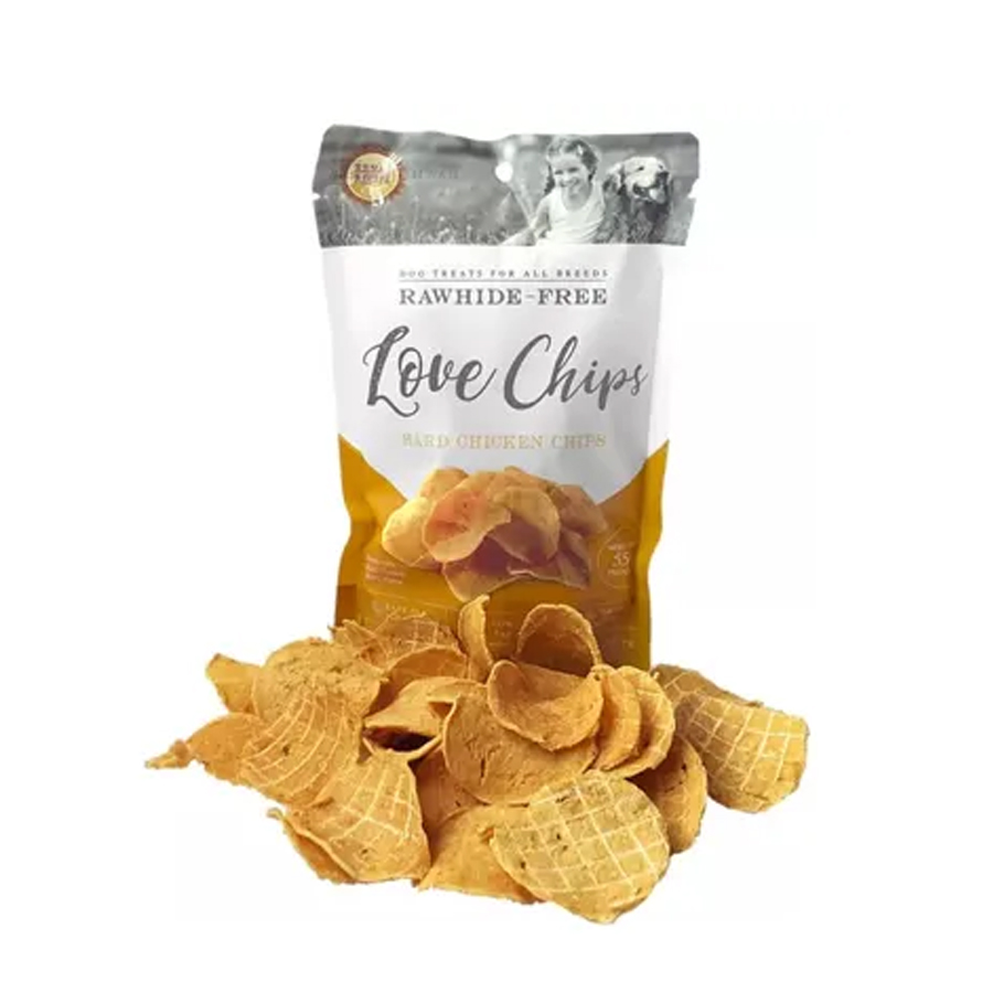 (1ถุง) RAWHIDE Love Chips 60g ขนมสำหรับสุนัข ชิกเก้นชิพ