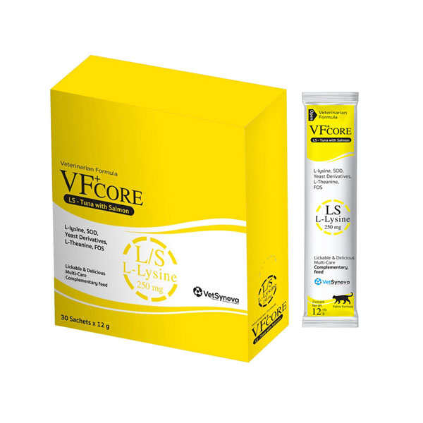 Vf core LYSINE วิตามินแบบครีมเลีย สำหรับสุนัขและแมว 12gx30 ซอง