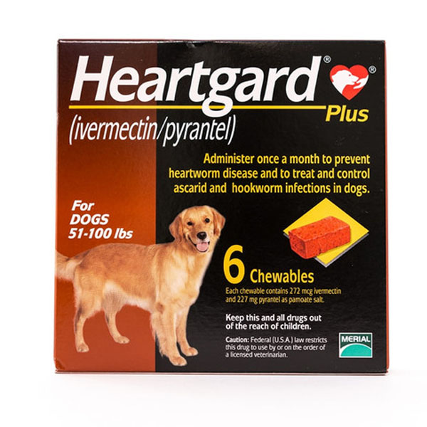 Heartgard Plus (6 เม็ด) 23-45 KG กำจัดพยาธิหนอนหัวใจ