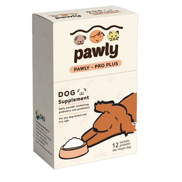 Pawly Pro plus ผงพรีไบโอติกและโปรไบโอติก 36g 12 ซอง ปรับสมดุลทางเดินอาหาร