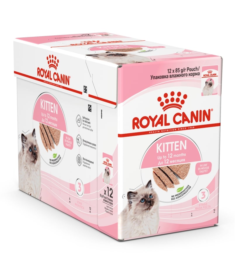 (12ซอง) ROYAL CANIN KITTEN  LOAF อาหารเปียลูกแมว อายุ 4-12 เดือน