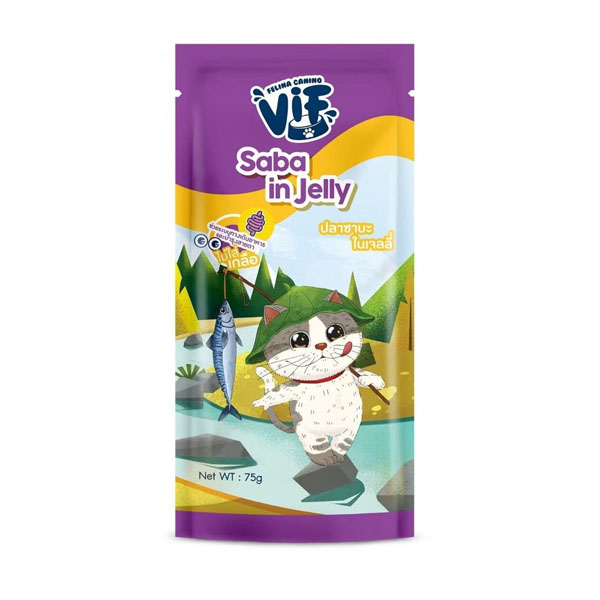 Felina VIF cat  Jelly 75g Adult รสซาบะในเจลลี่