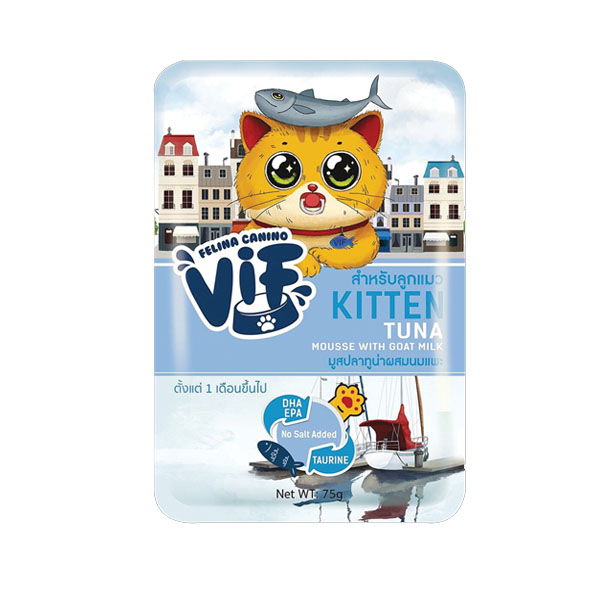 Felina VIF cat 75g Kitten มูสทูน่านมแพะ