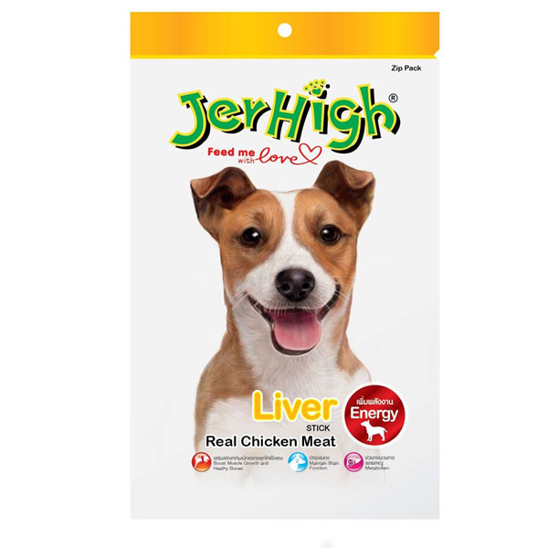 Jerhigh Liver stick 60g ขนมสติ๊กนิ่มสำหรับสุนัข รสตับ