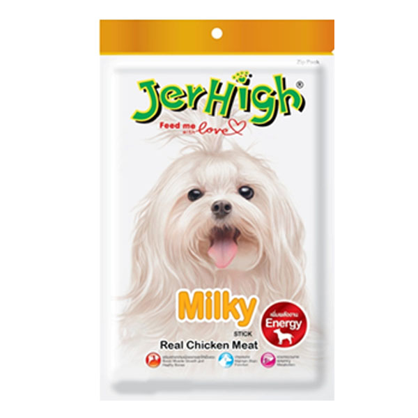 Jerhigh Milky Stick 60g ขนมสติ๊กนิ่มรสนม สำหรับสุนัข