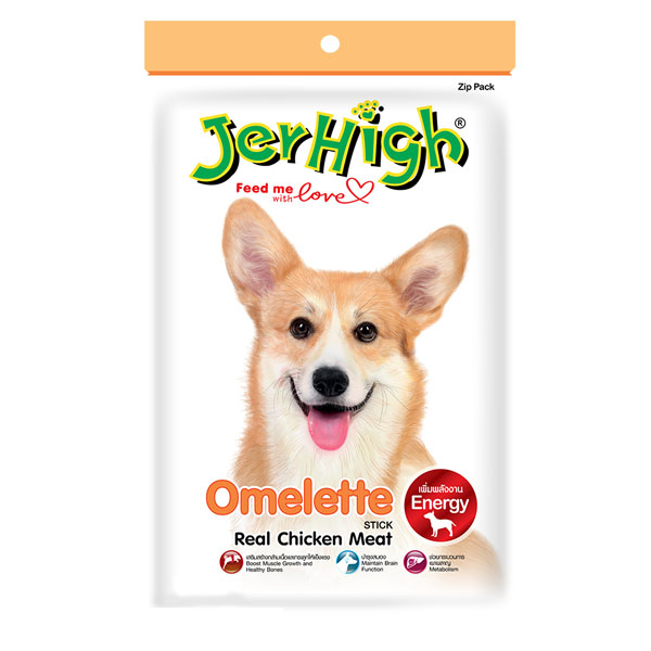 Jerhigh Omelette Stick 60g ขนมสติ๊กนิ่มรสออมเล็ท