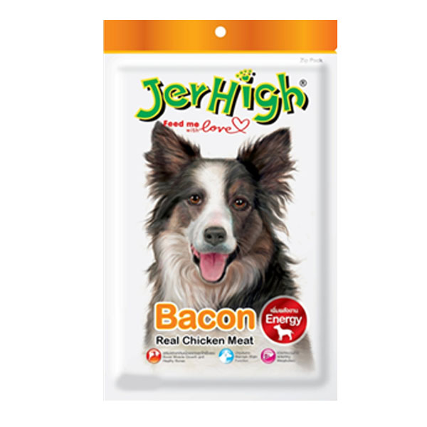 Jerhigh Bacon 60g ขนมสุนัขสูตรเบคอน