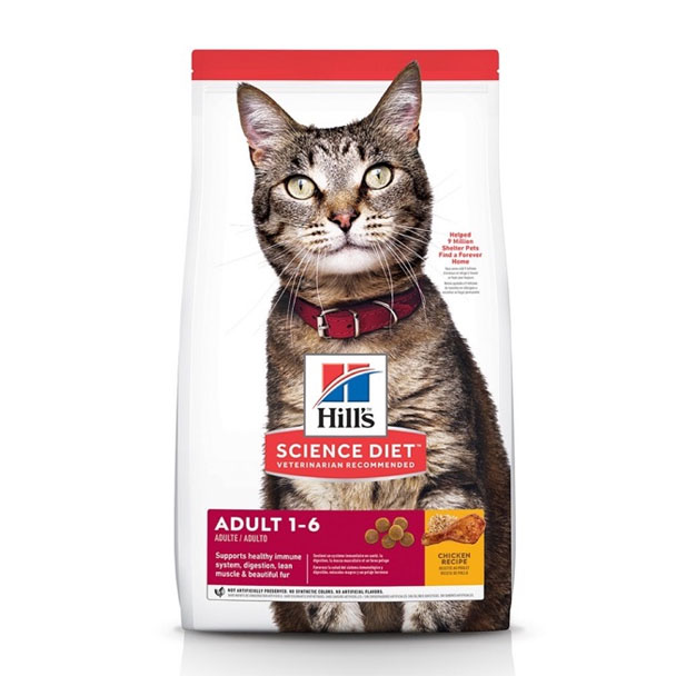 (ส่งฟรี) Hills Feline Adult 1-6 Optimal Care 10kg อาหารแมวโต 1-6 ปี