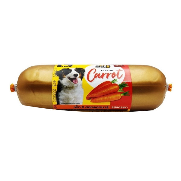 Pet8 Hot dog bar 150g รสแครอท ขนมสุนัข