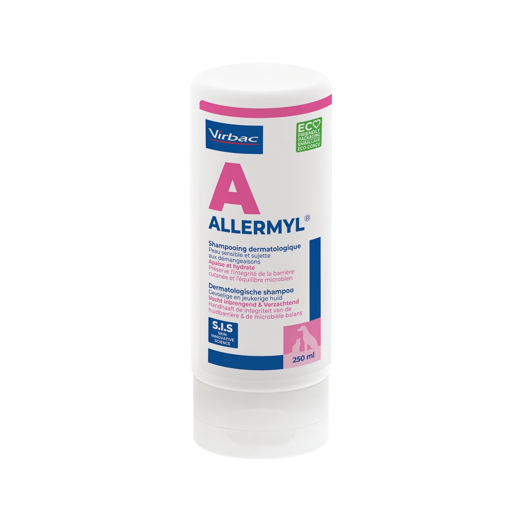 (ขนาดใหม่) Allermyl 250 มล. แชมพูสำหรับสุนัขแพ้ง่าย ผิวบอบบาง